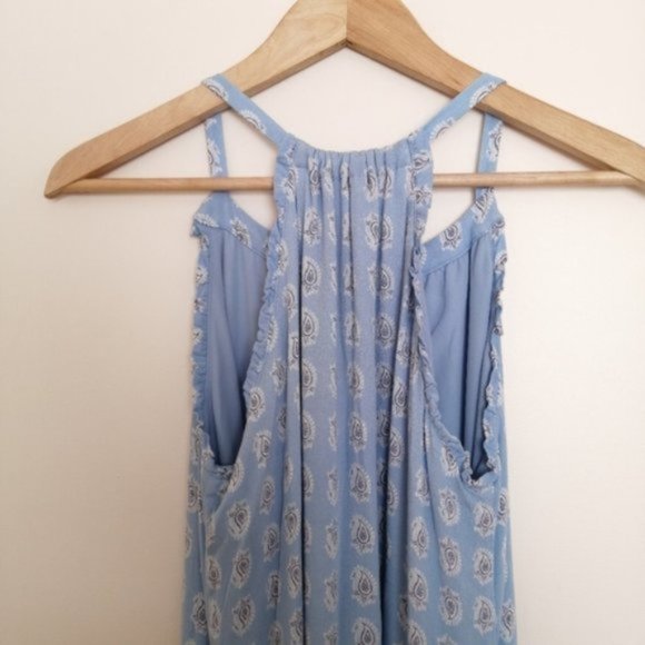 The Prairie Blue and White Strapless Maxi Dress - Picture 12 of 14